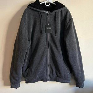 NWT Size XL Force Clothing Co Full Zip Fleece Lined Hoodie